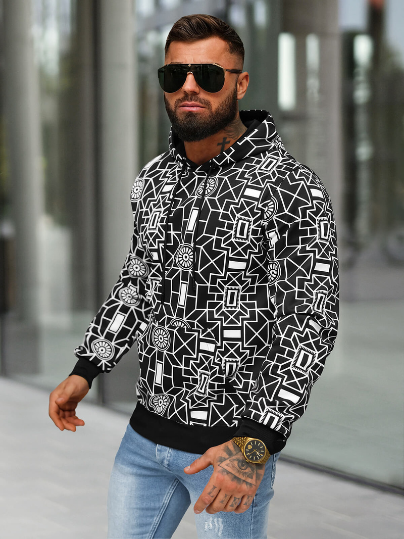 Sudadera de hombre negra OZONEE JS/8B1236/3