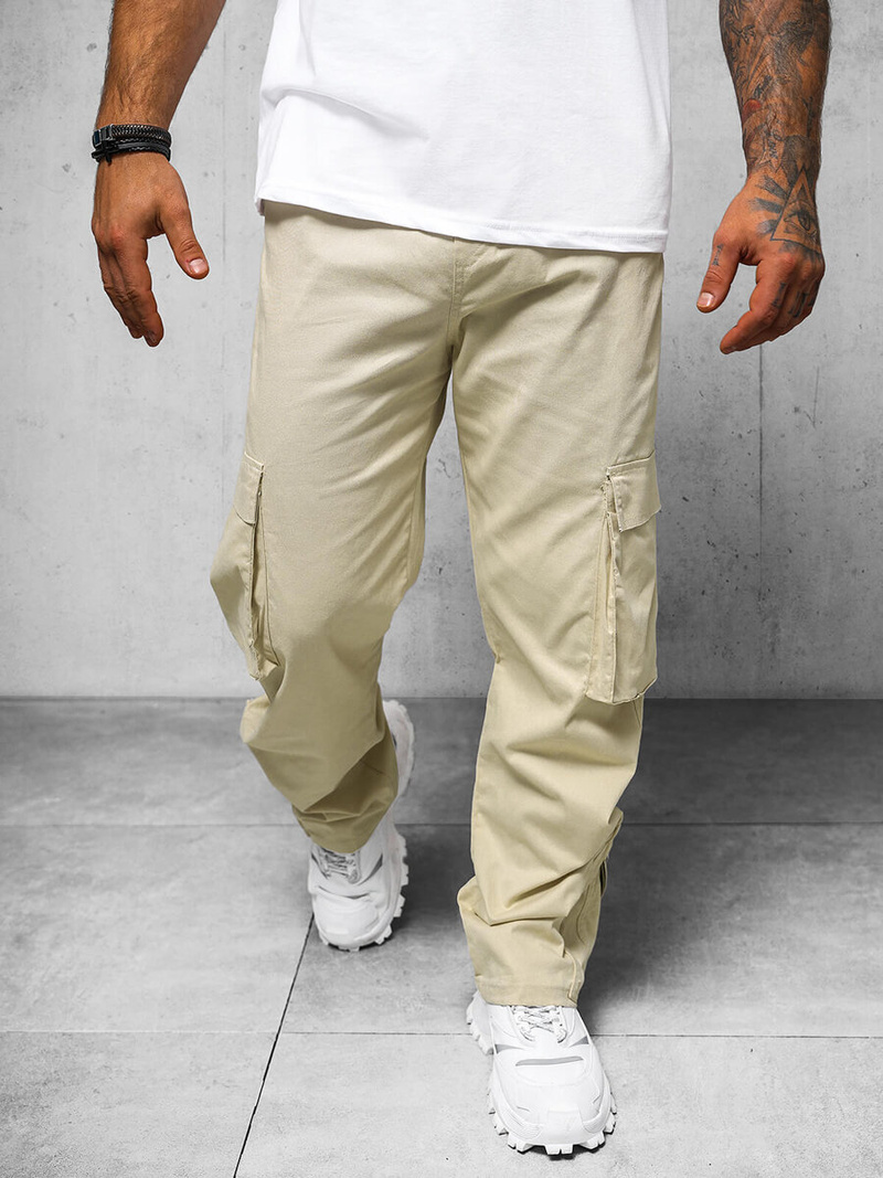 Pantalón de hombre beige OZONEE O/G3016Z