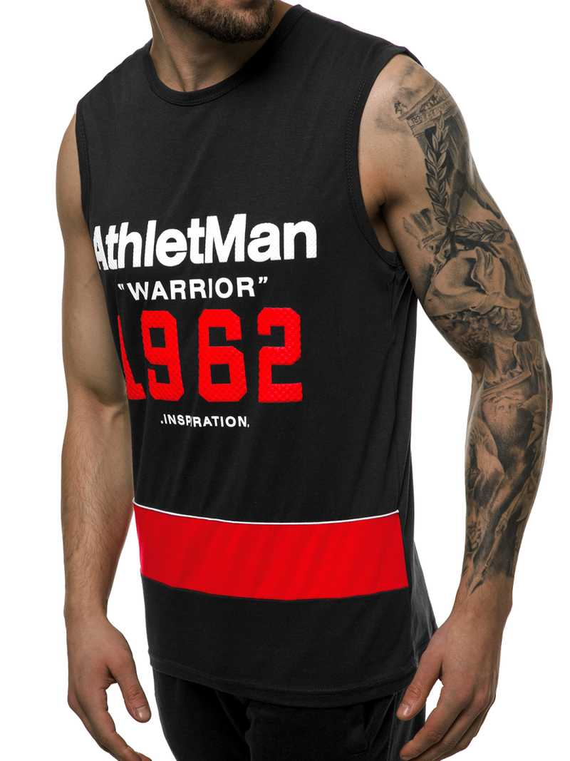 Camiseta sin mangas de hombre negras OZONEE JS/SS11081