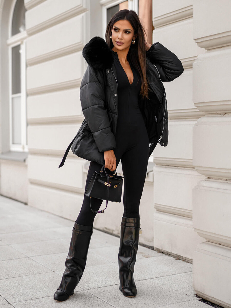 Chaqueta de mujer negra OZONEE JS/16M9206/392