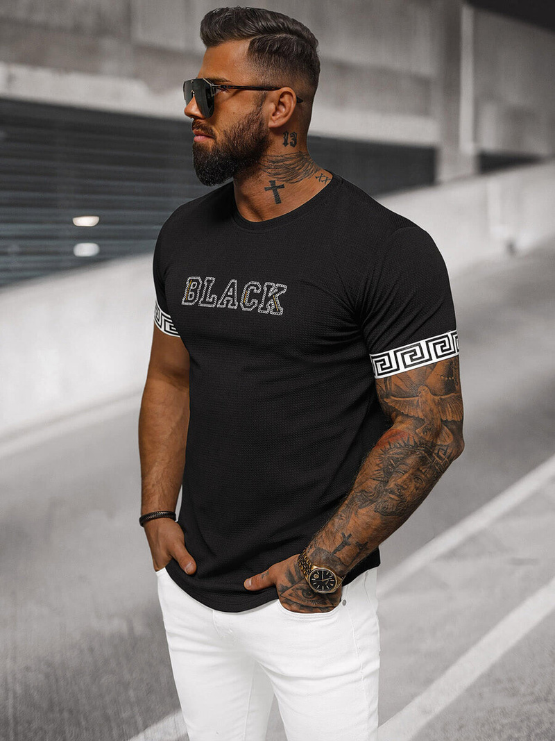 Camiseta de hombre negras OZONEE O/T7571