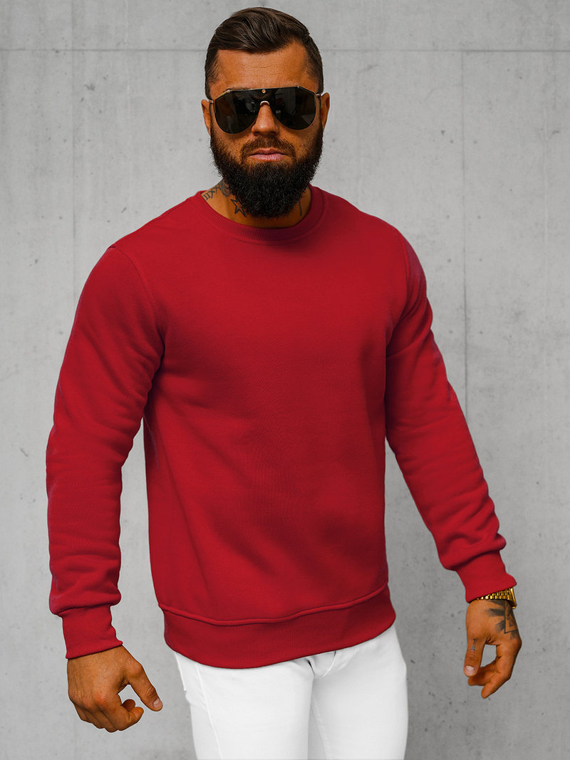 Sudadera de hombrede color rojo oscuro OZONEE JS/2001-10Z