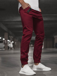 Pantalón chino jogger de hombre burdeos OZONEE A/0952