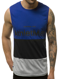 Camiseta sin mangas de hombre azul OZONEE JS/SS11065
