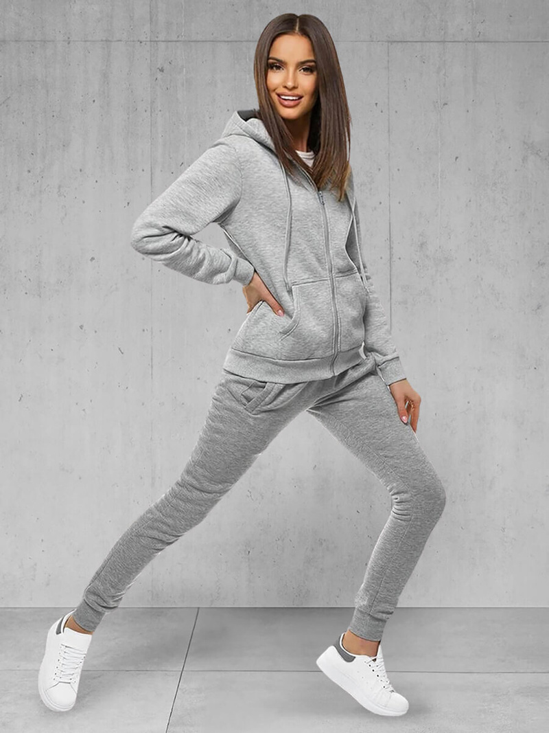 Conjunto de chándal de dos piezas gris OZONEE JS/CKW03