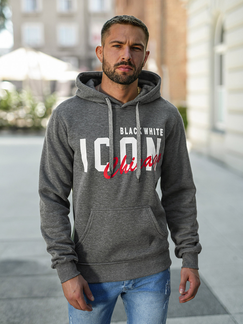 Sudadera de hombre grafito OZONEE JS/8B1736/5