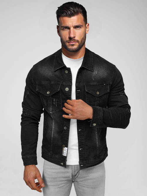 Chaqueta vaquera de hombre negra OZONEE NB/MJ514NZ
