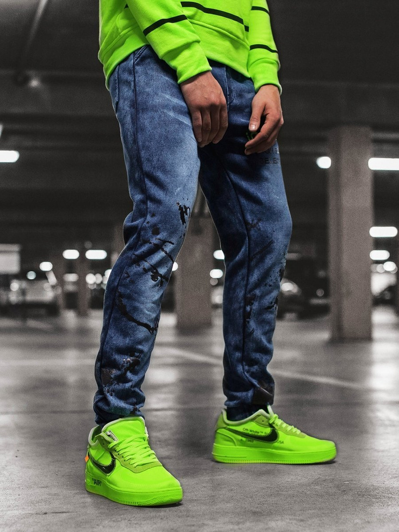 Vaqueros jogger de hombre azul OZONEE JS/KK1061