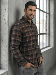 Camisa de hombre azul marino OZONEE V/V177Z