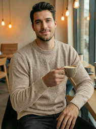 Jersey de hombre beige OZONEE JS/59B3607/155