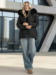 Chaqueta de mujer negra OZONEE JS/16M9296/392
