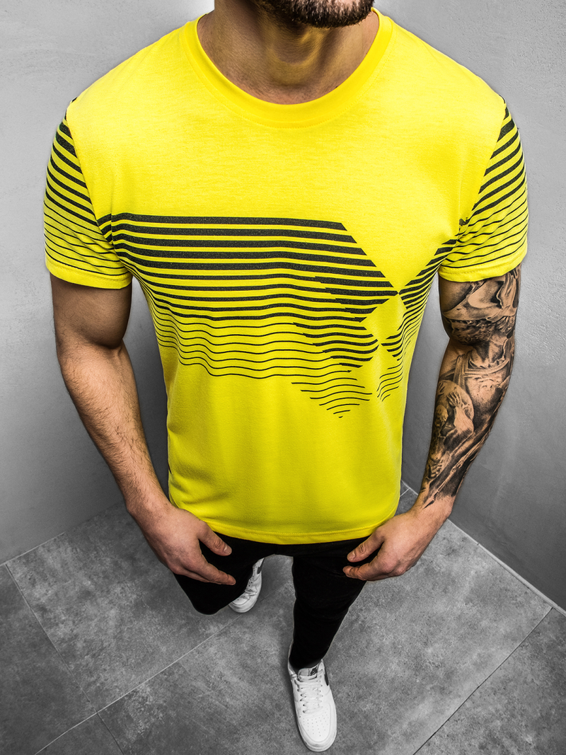 Camiseta de hombre amarilla OZONEE JS/KS2058Z