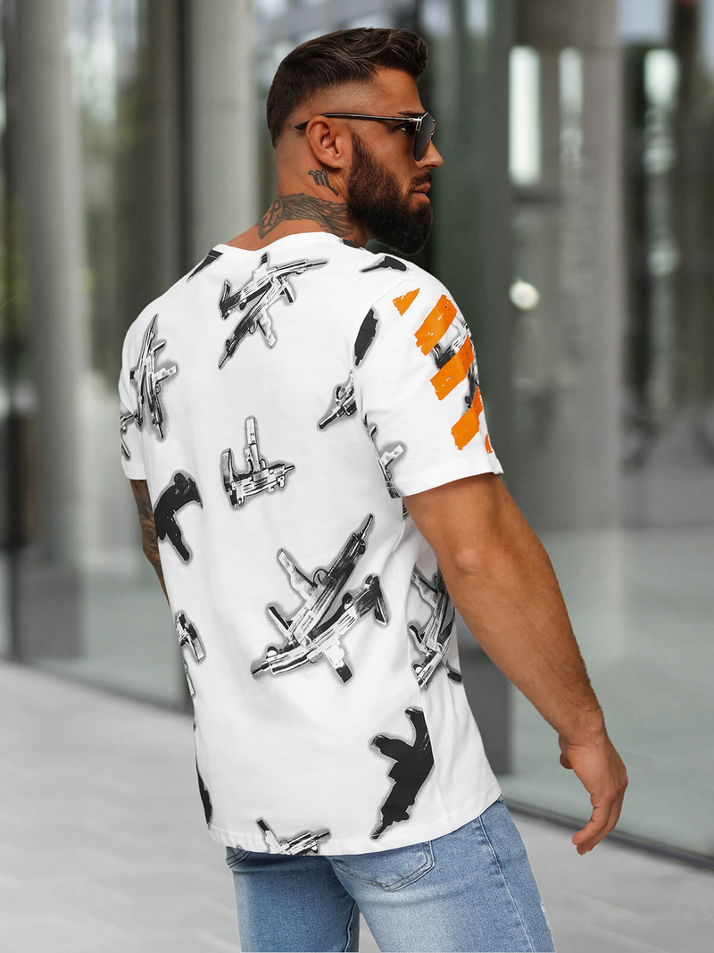 Camiseta de hombre blanco OZONEE O/MPO3471