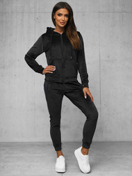 Chándal velour de mujer de negro OZONEE JS/8C1176/3Z