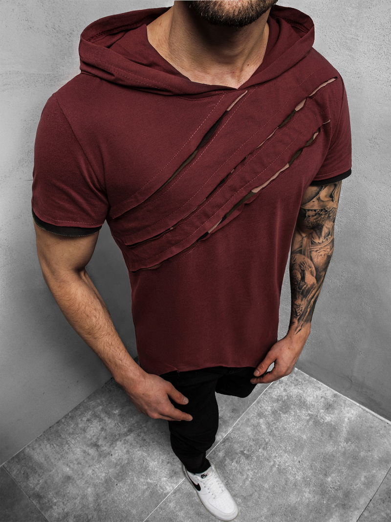 Camiseta de hombre burdeos OZONEE A/1185Z