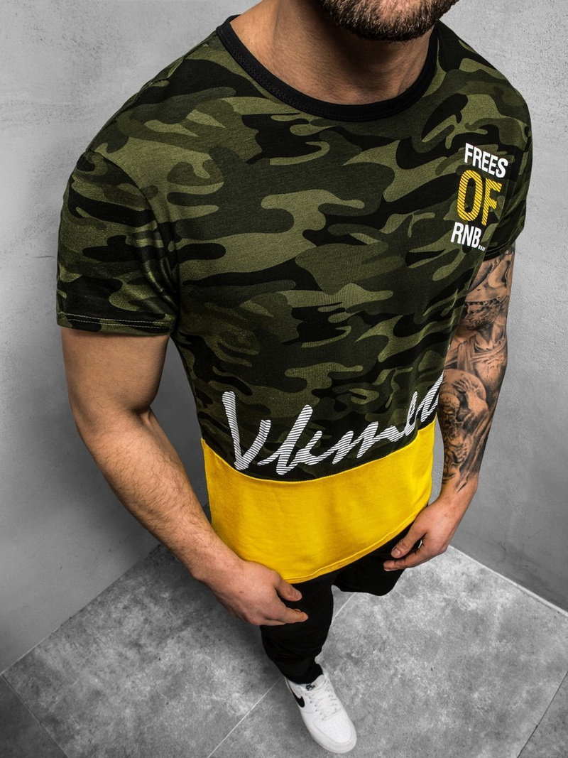 Camiseta de hombre verde OZONEE JS/SS10978Z