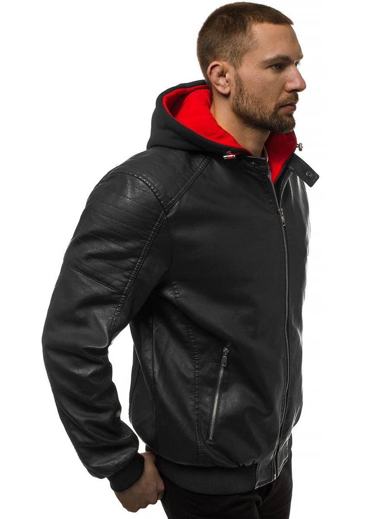 Chaqueta de hombre negra-roja OZONEE N/6132Z