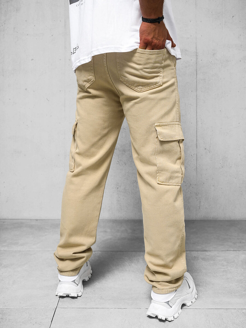 Pantalón de hombre beige OZONEE DO/4001