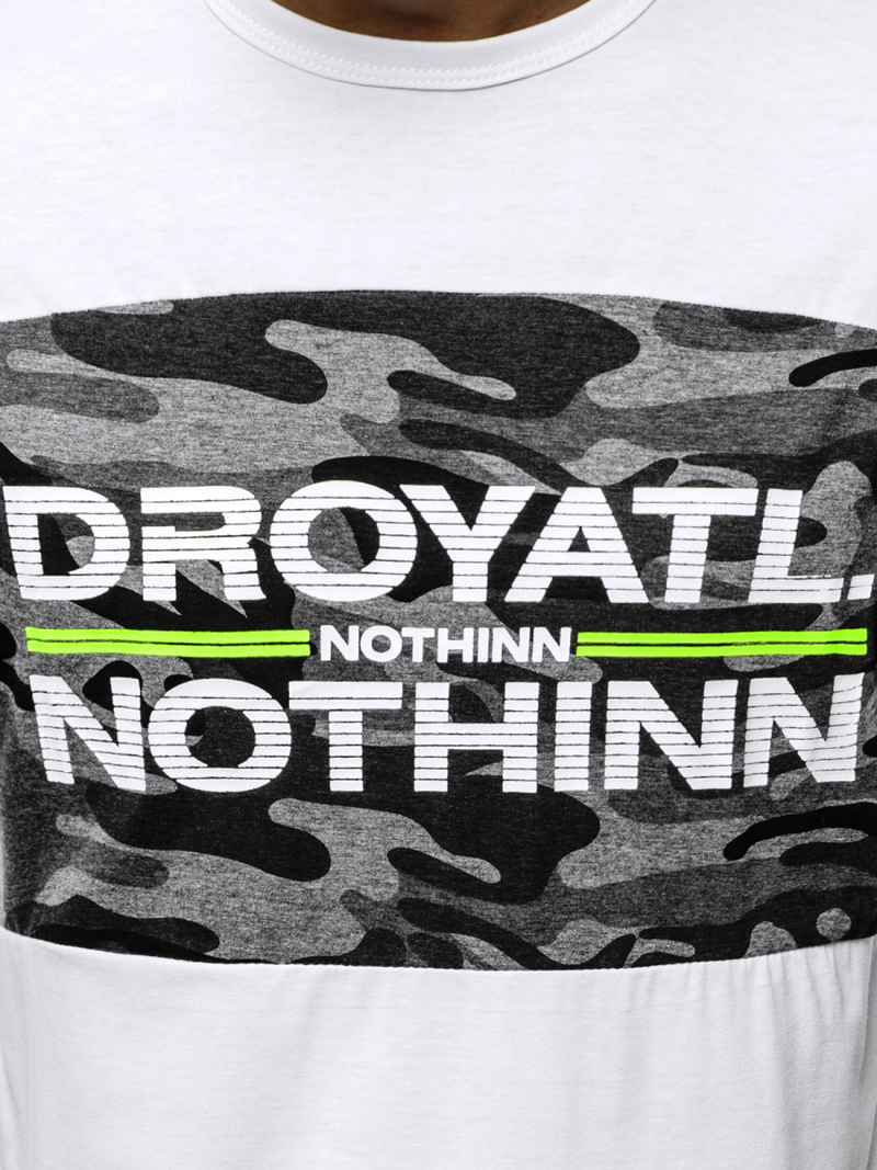 Camiseta de hombre blanca OZONEE JS/SS10976Z