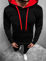 Sudadera de hombre negra-roja OZONEE JS/2011Z