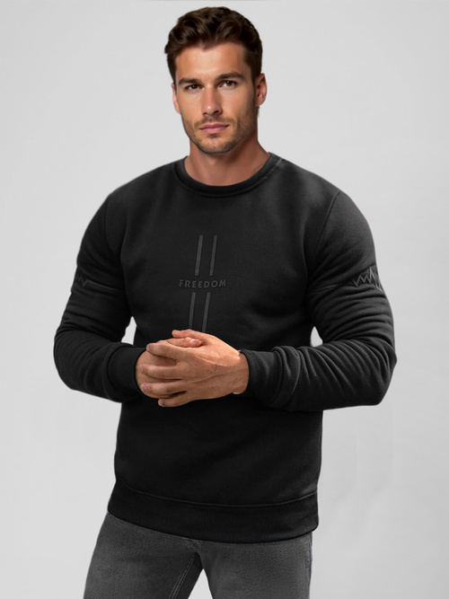 Sudadera de hombre negra OZONEE JS/8B1358/3Z