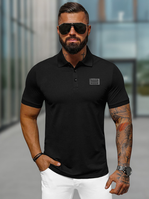 Polo de hombre negro OZONEE NB/MT3018Z