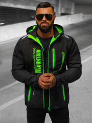 Chaqueta softshell de hombre negra-verde OZONEE JS/HH026/1A
