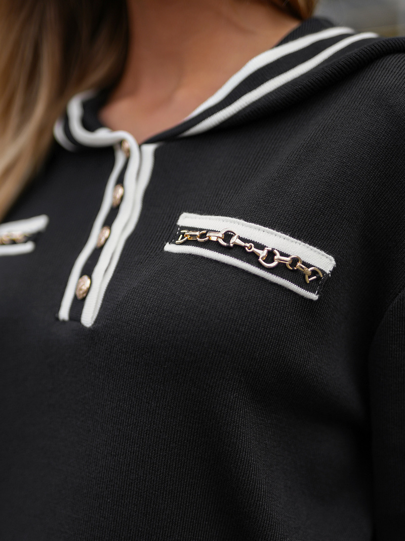 Conjunto de chándal de dos piezas negro OZONEE JS/26C8801/3