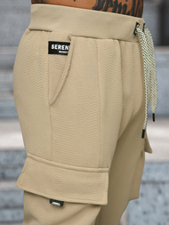 Pantalón de chándal de hombre beige OZONEE O/FF5026