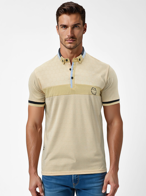Polo de hombre beige OZONEE O/QQ922