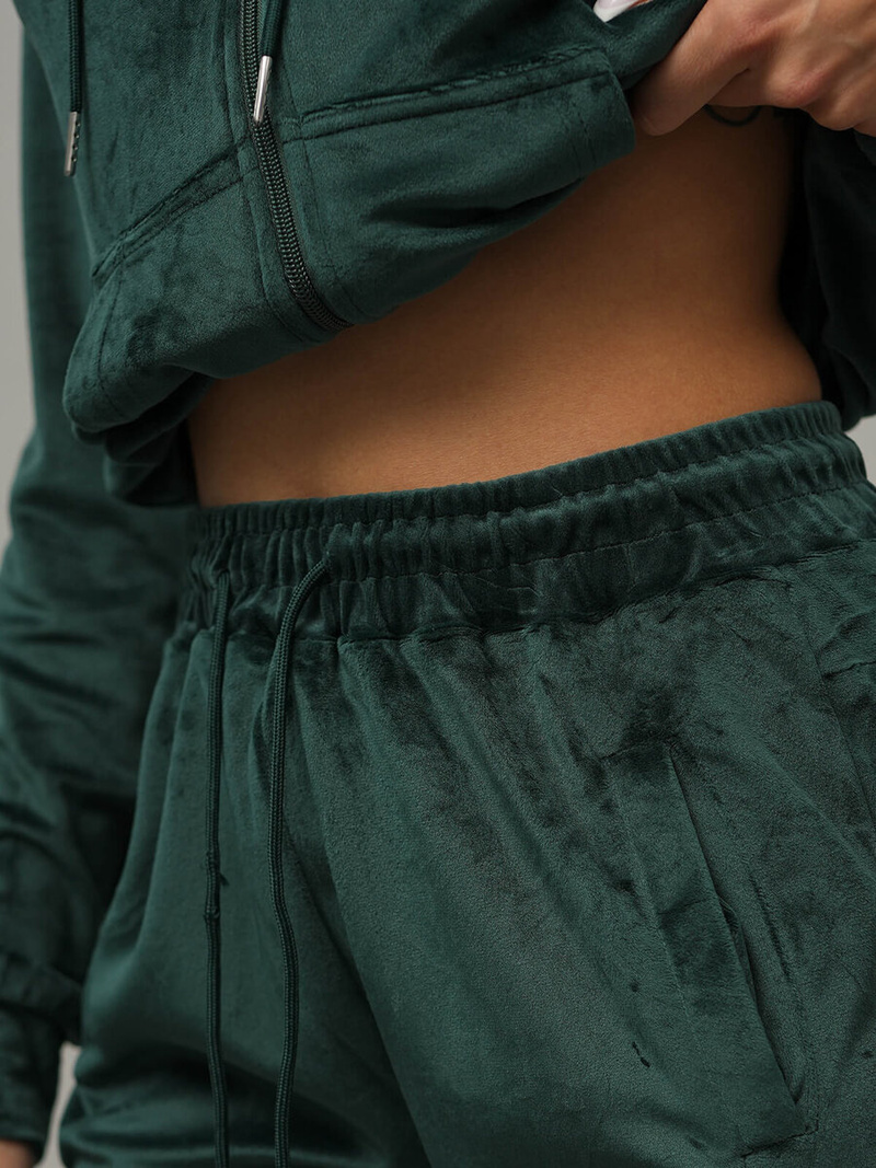 Chándal velour de mujer de verde-oscura OZONEE JS/8C1176/9Z