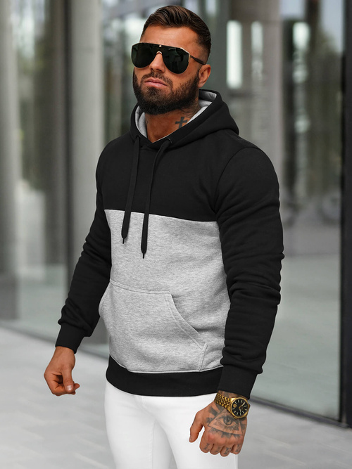 Sudadera de hombre negra OZONEE JS/8B1317/3