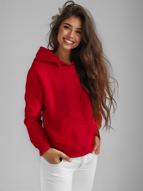 Sudadera de mujer roja oscuro OZONEE JS/W02Z