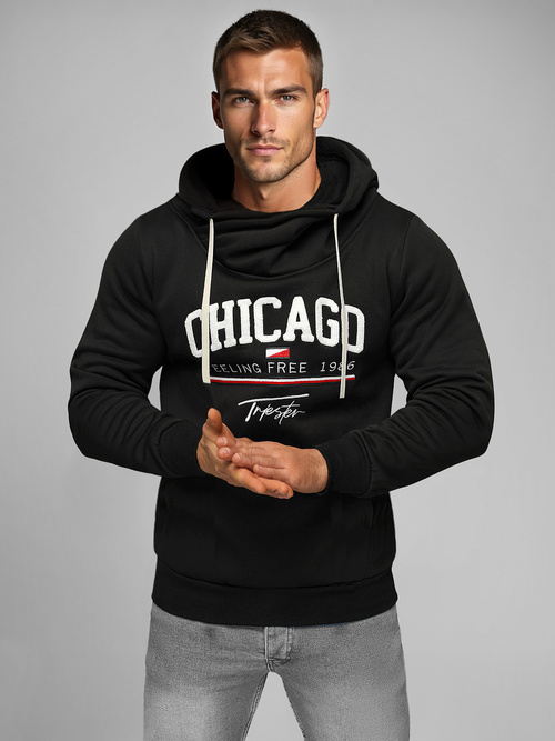 Sudadera de hombre negra OZONEE O/TT30508Z