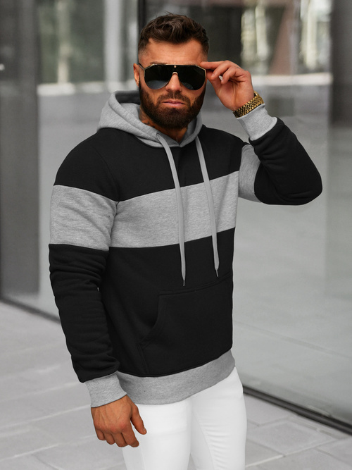 Sudadera de hombre negra OZONEE JS/8B1313/3