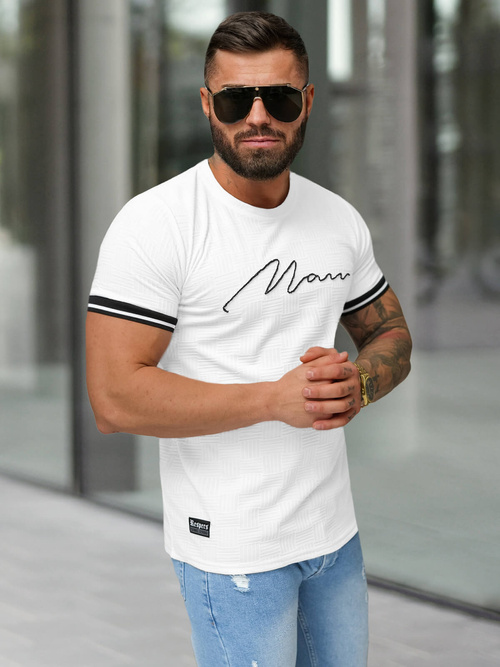 Camiseta de hombre blanco OZONEE O/QS11628
