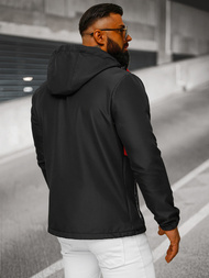 Chaqueta softshell de hombre negra-roja OZONEE JS/HH022/1C