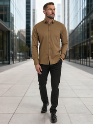 Camisa de hombre marrón OZONEE V/V187