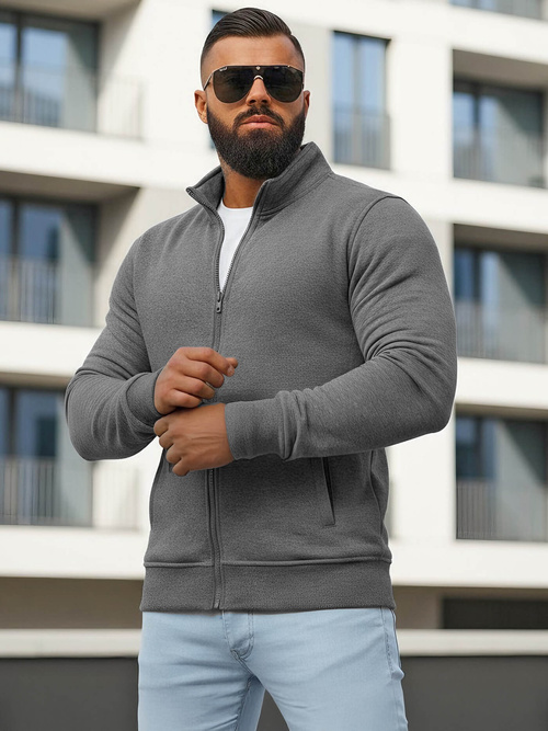 Sudadera de hombre gris-oscuro OZONEE JS/2002Z