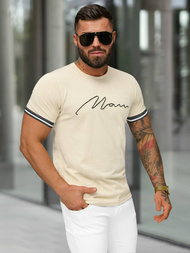 Camiseta de hombre beige OZONEE O/QS11628
