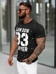 Camiseta de hombre negra OZONEE JS/8B1388/3