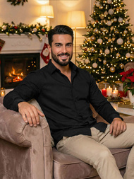 Camisa de hombre negra OZONEE O/V125Z