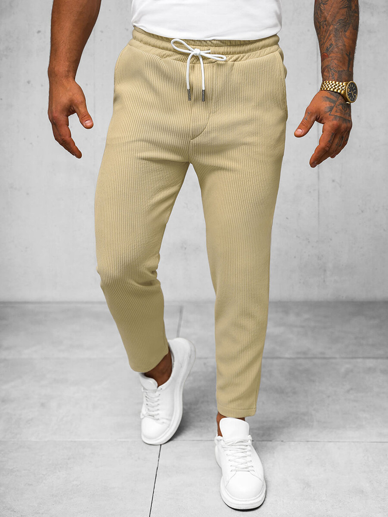 Pantalón chino de hombre beige OZONEE O/K963SP