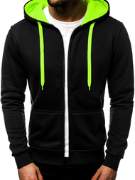 Sudadera de hombre negra-celadón OZONEE JS/2013