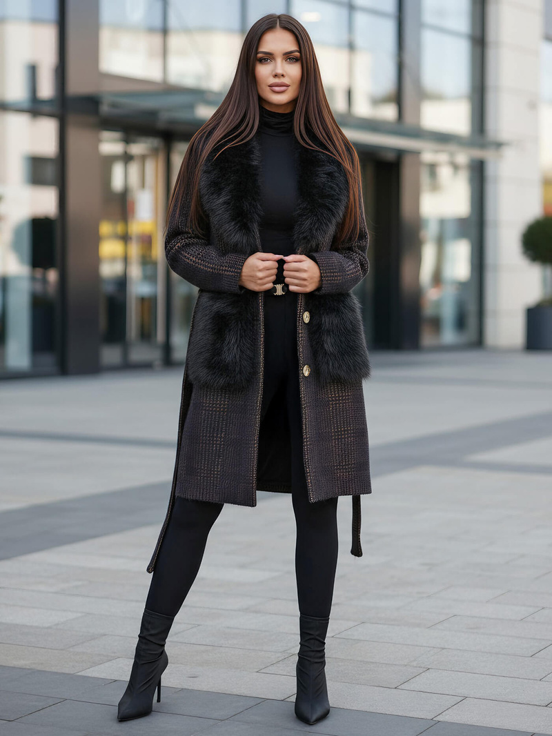 Abrigo de mujer negras OZONEE JS/53M5200/1Z