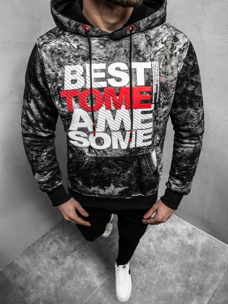 OZONEE JS/DD269Z Sudadera de hombre gris