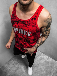 Camiseta sin mangas de hombre roja OZONEE JS/SS11037Z