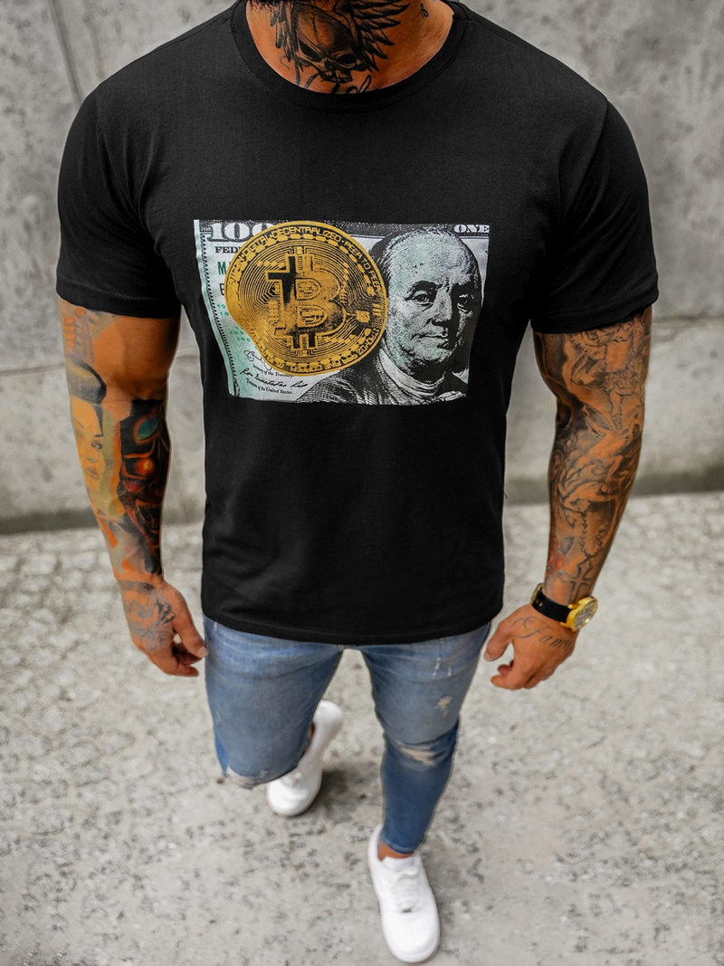 Camiseta de hombre de negro OZONEE O/BL2260