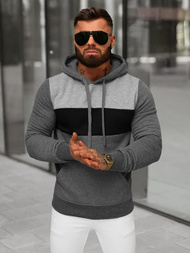 Sudadera de hombre grafito OZONEE JS/8B1312/5