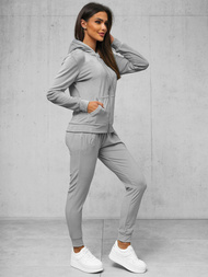 Chándal velour de mujer de gris OZONEE JS/8C1176/2Z